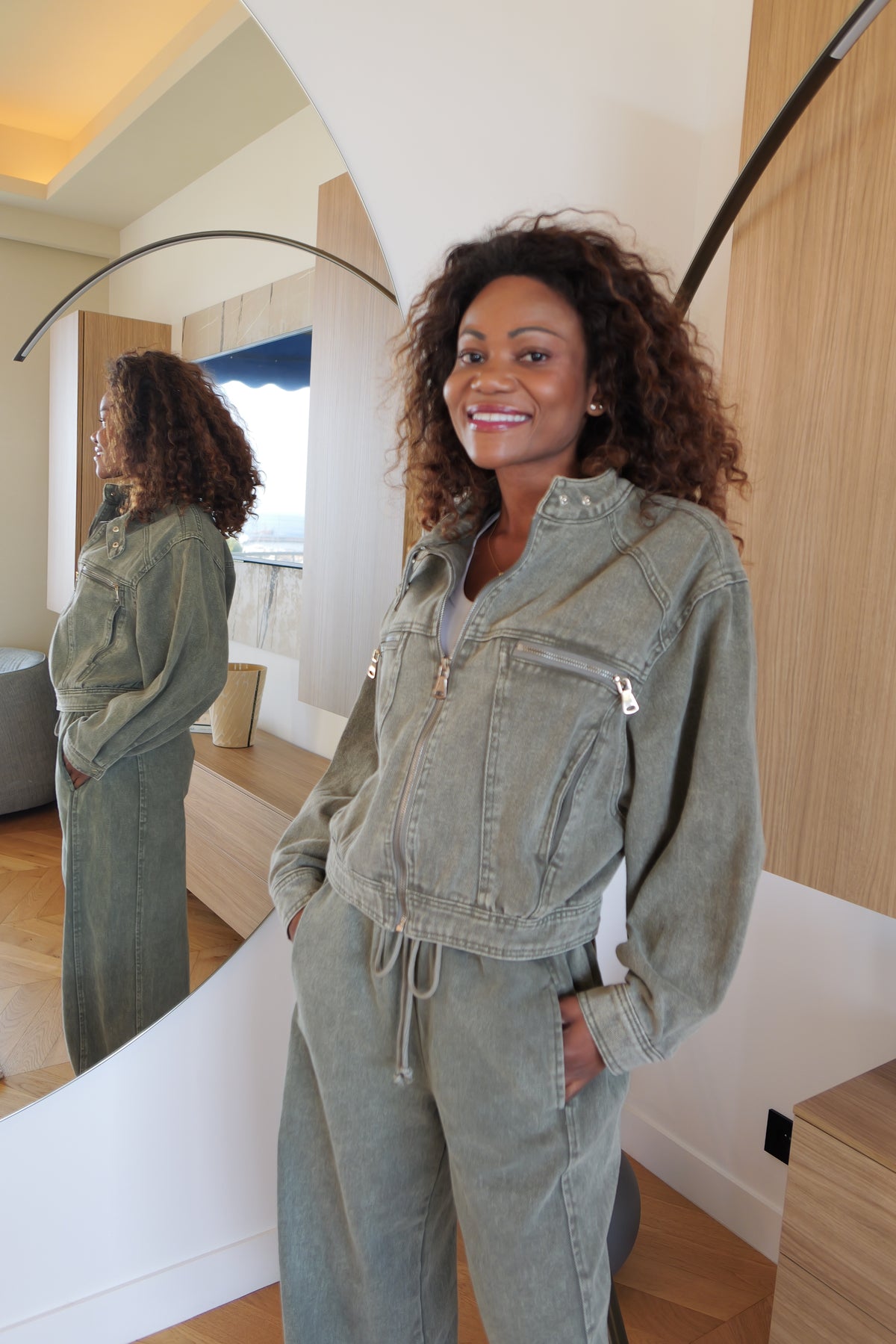 Khaki denim jacket