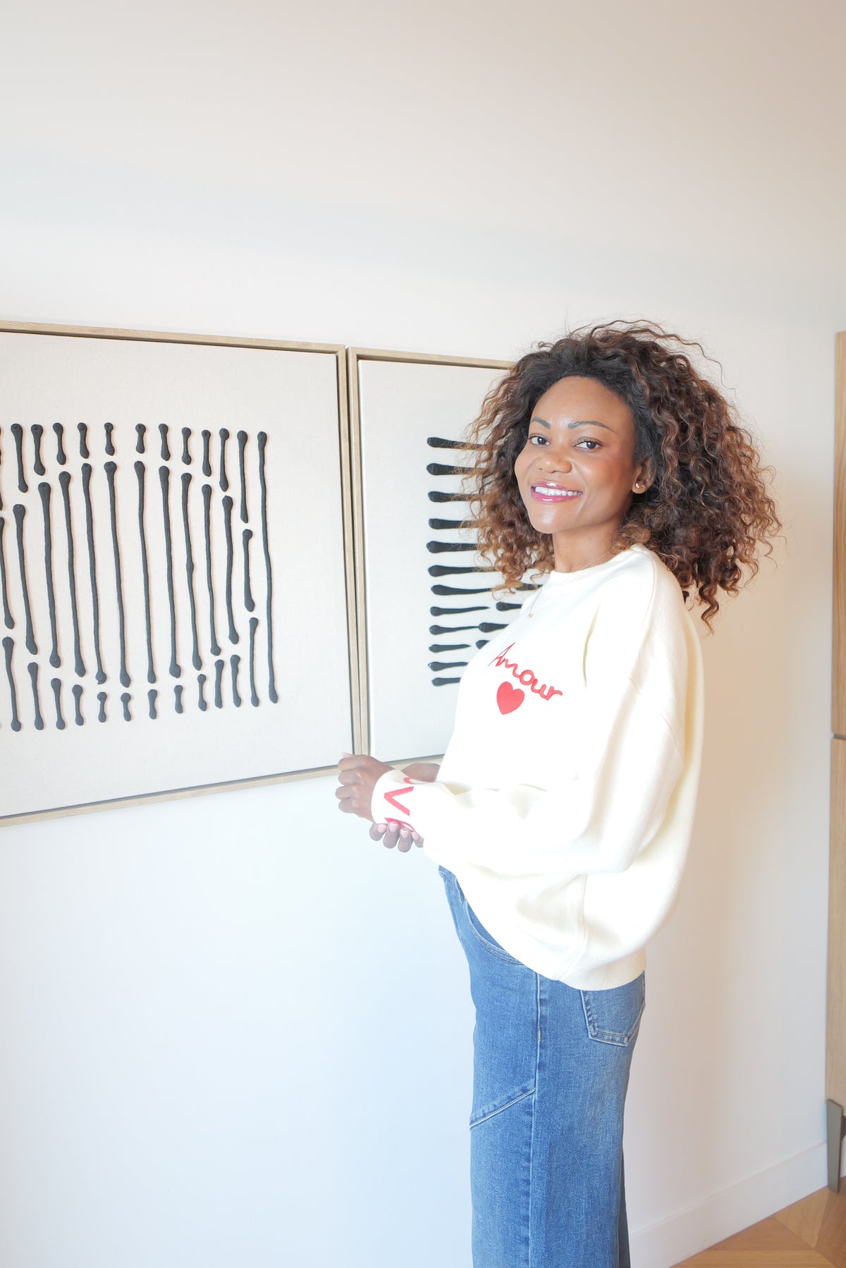 Ecru heart sweater