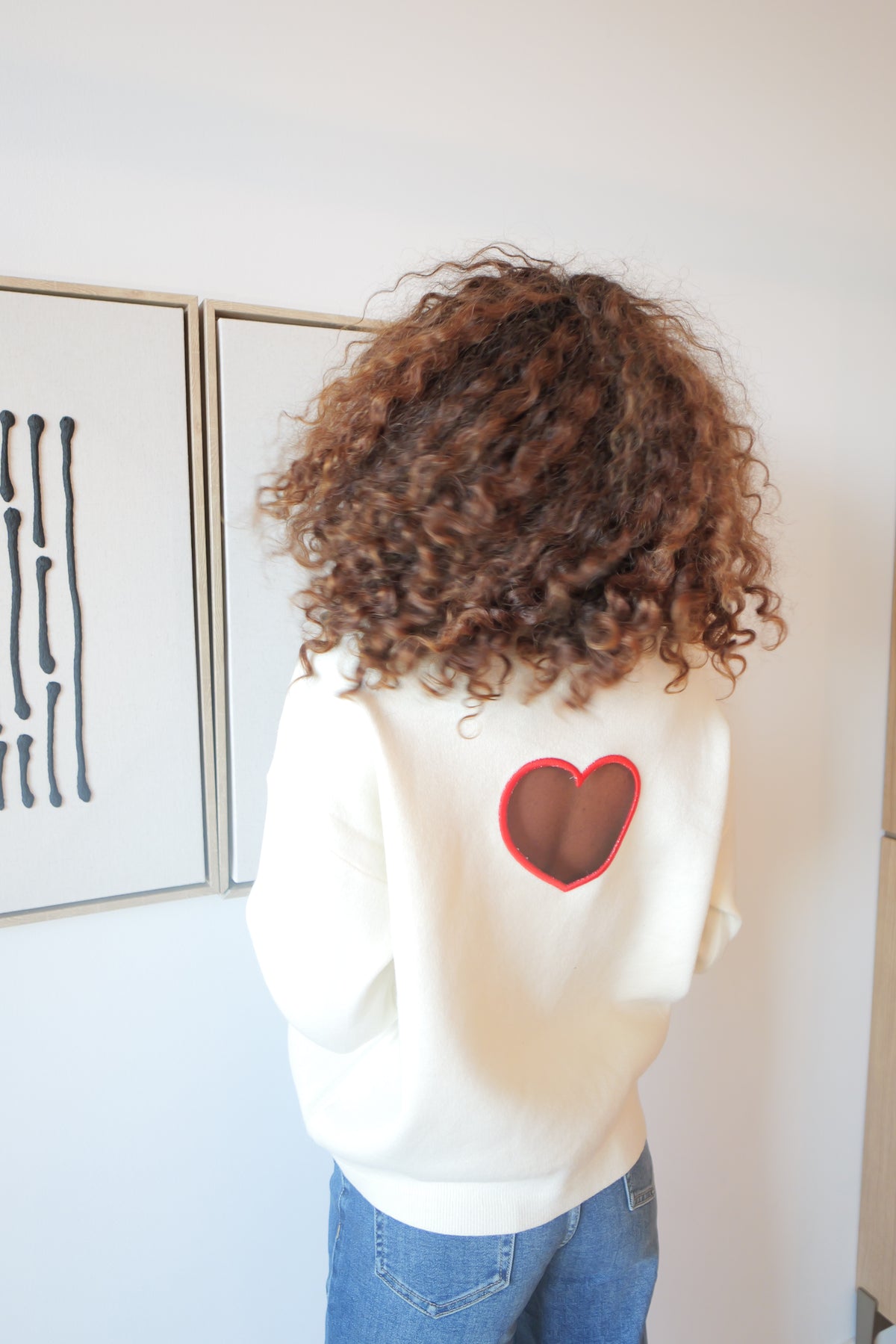 Ecru heart sweater