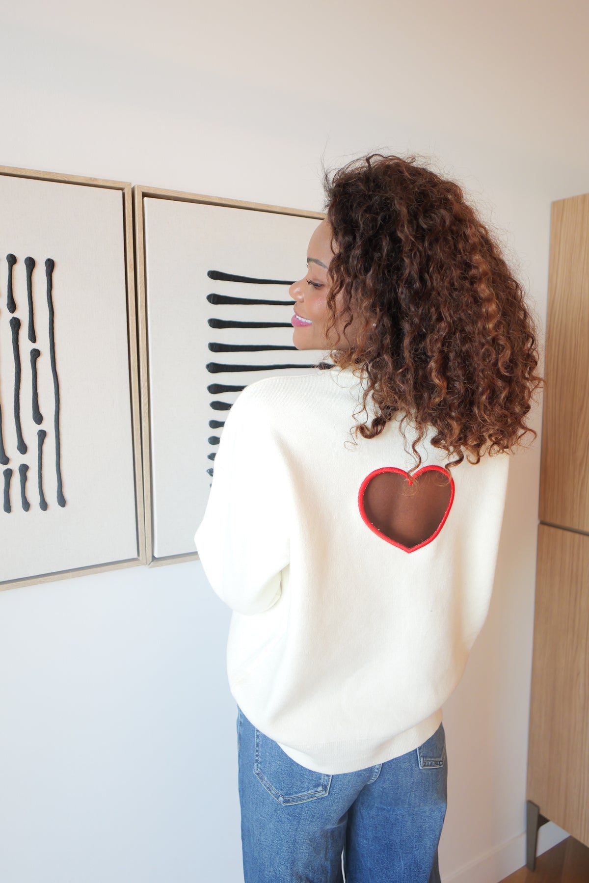 Ecru heart sweater