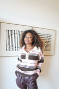 Pink and brown striped sweater