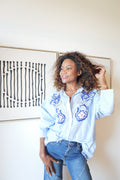 LIORA blue embroidered shirt