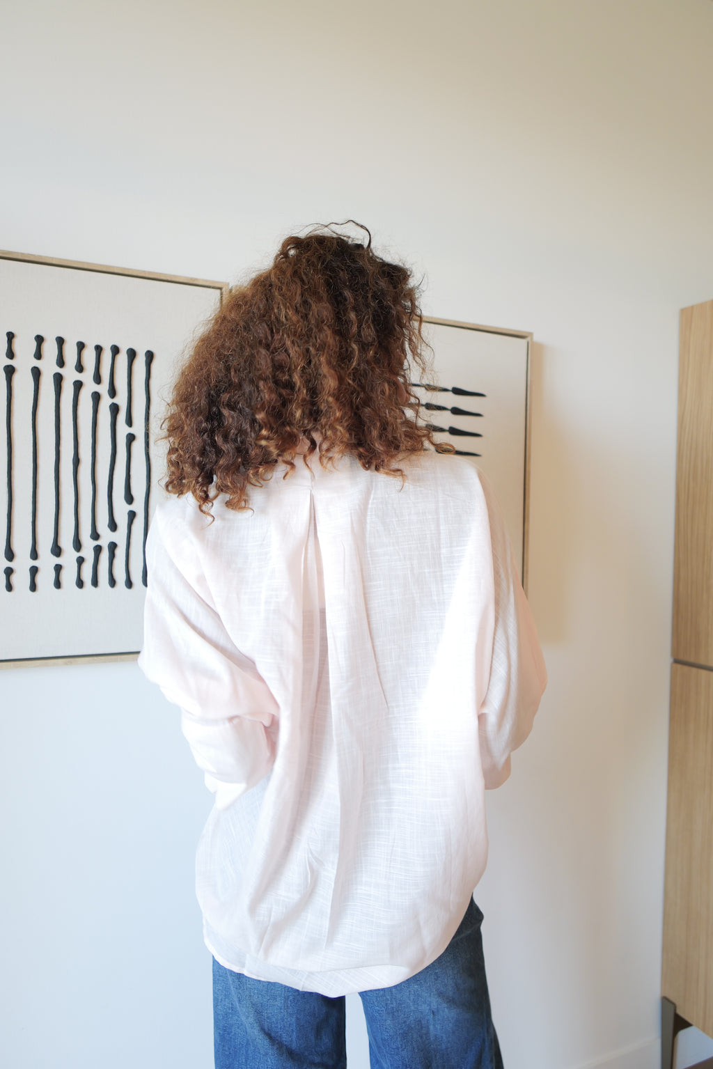 LIORA powder pink embroidered shirt