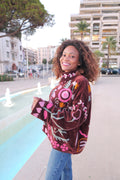 ANAYA jacket with pink embroidery
