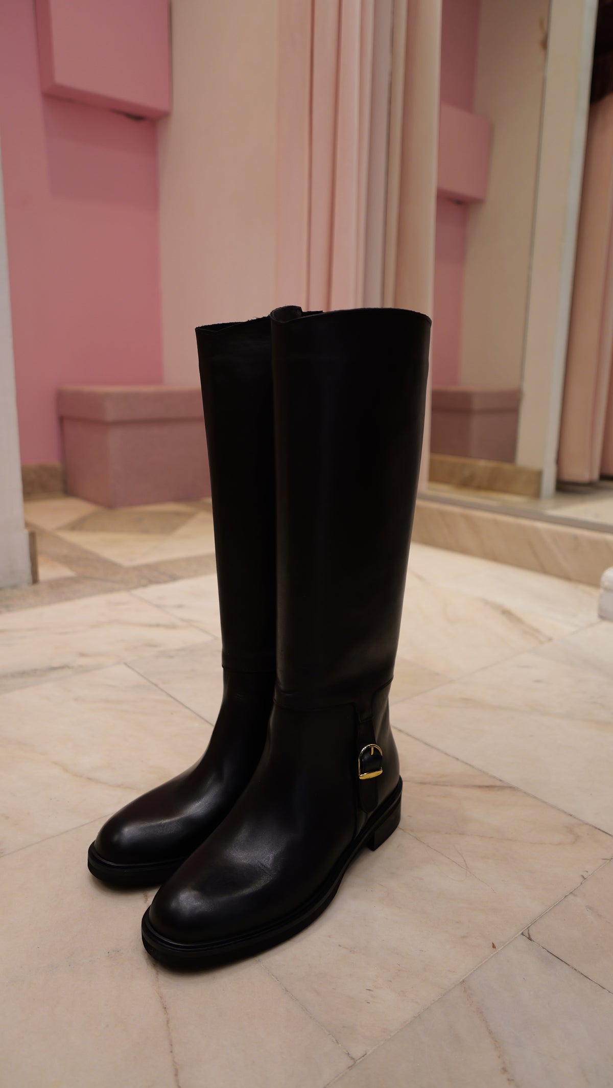 Bottes en cuir noires inspirée de la cavalière