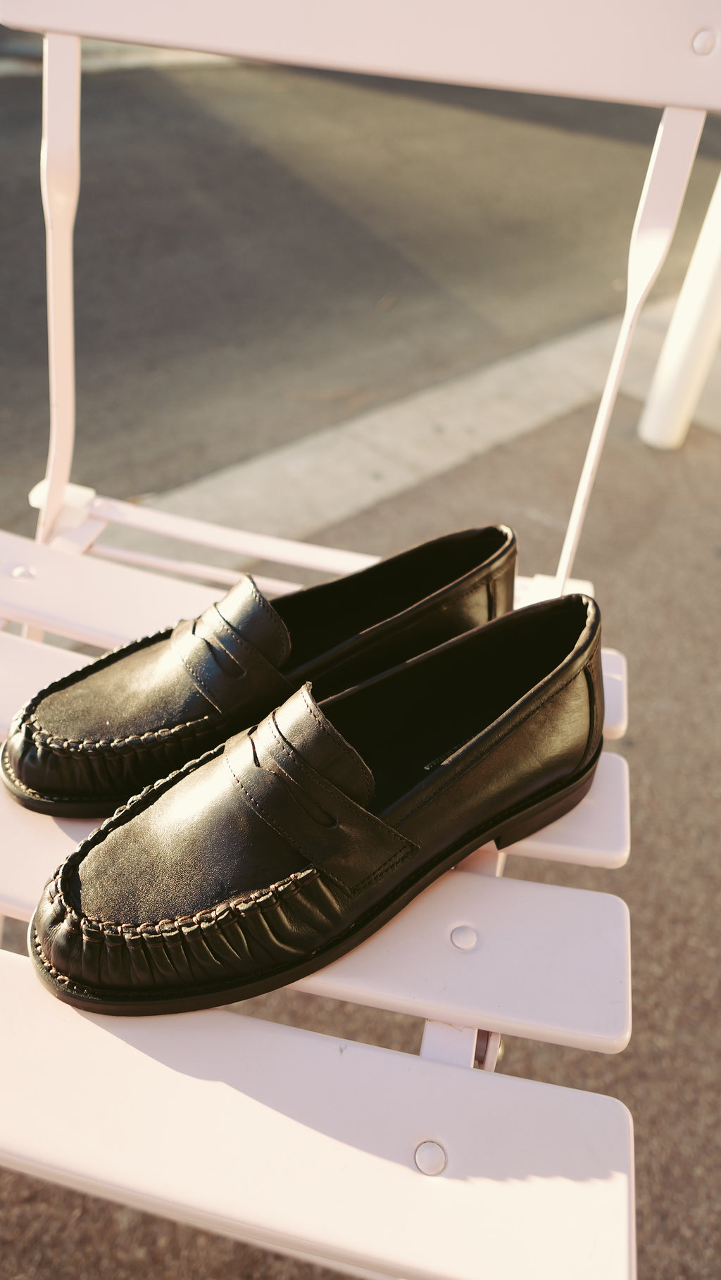 Dark brown leather loafers