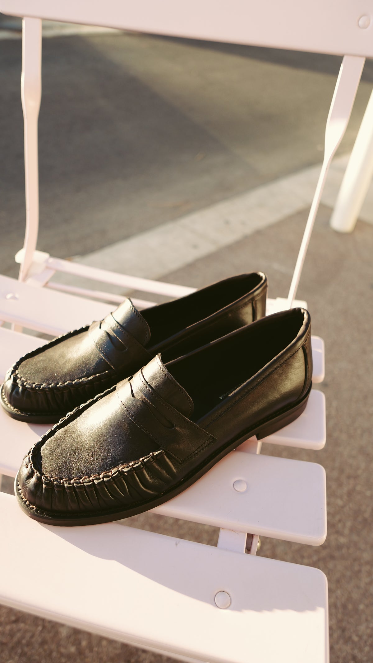 Dark brown leather loafers
