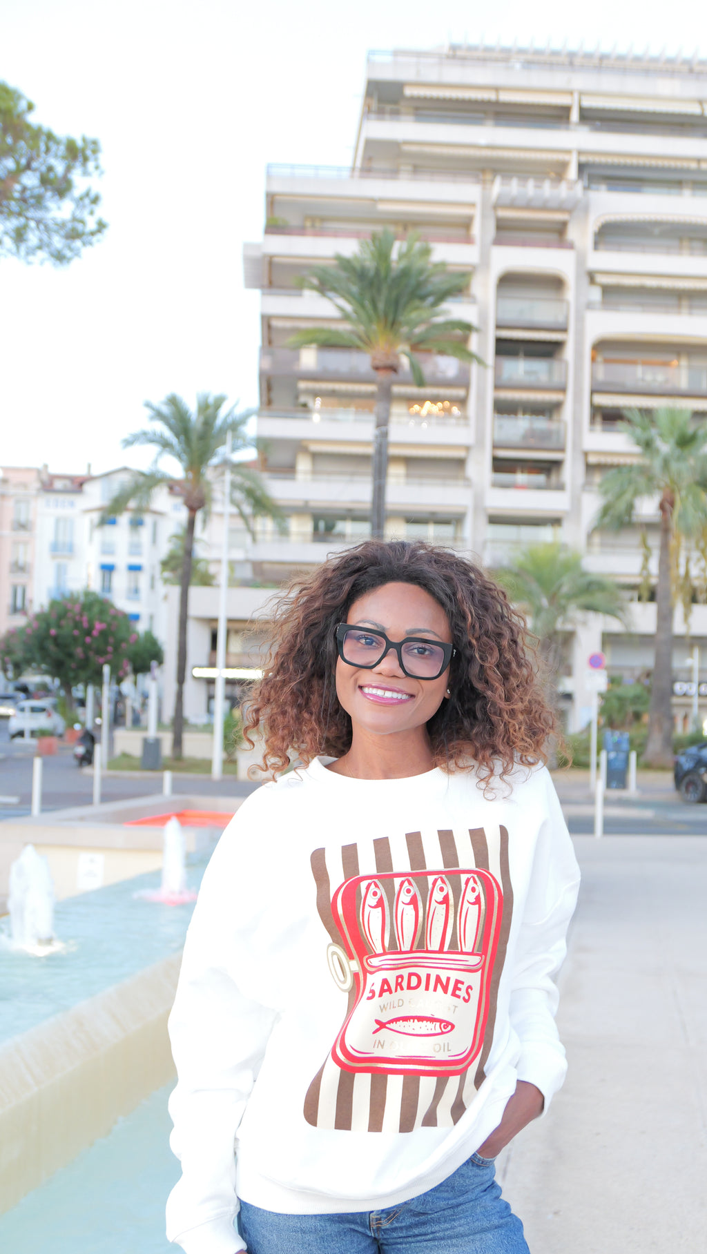 Sardine-print sweatshirt