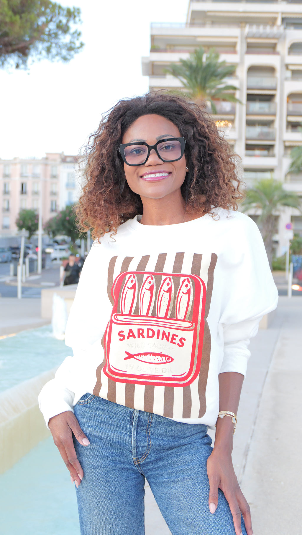 Sardine-print sweatshirt