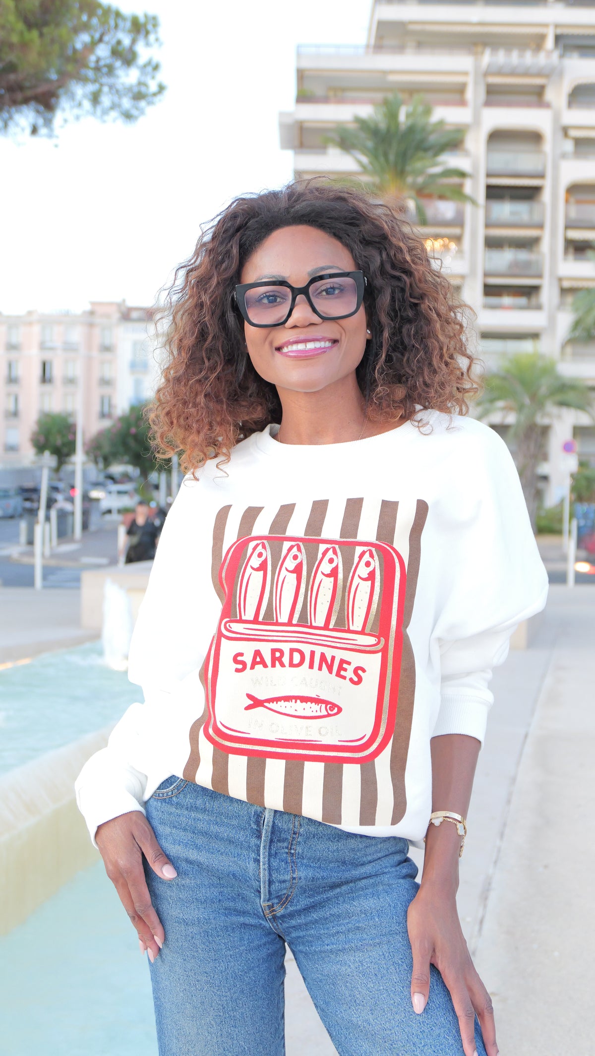 Sardine-print sweatshirt