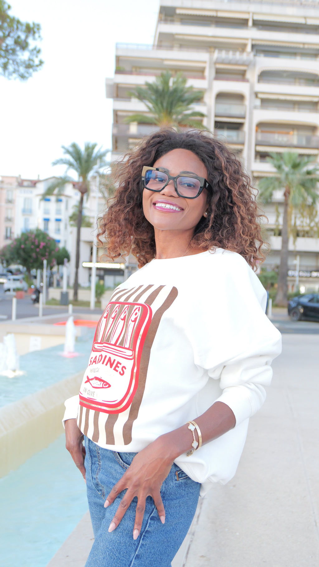 Sardine-print sweatshirt