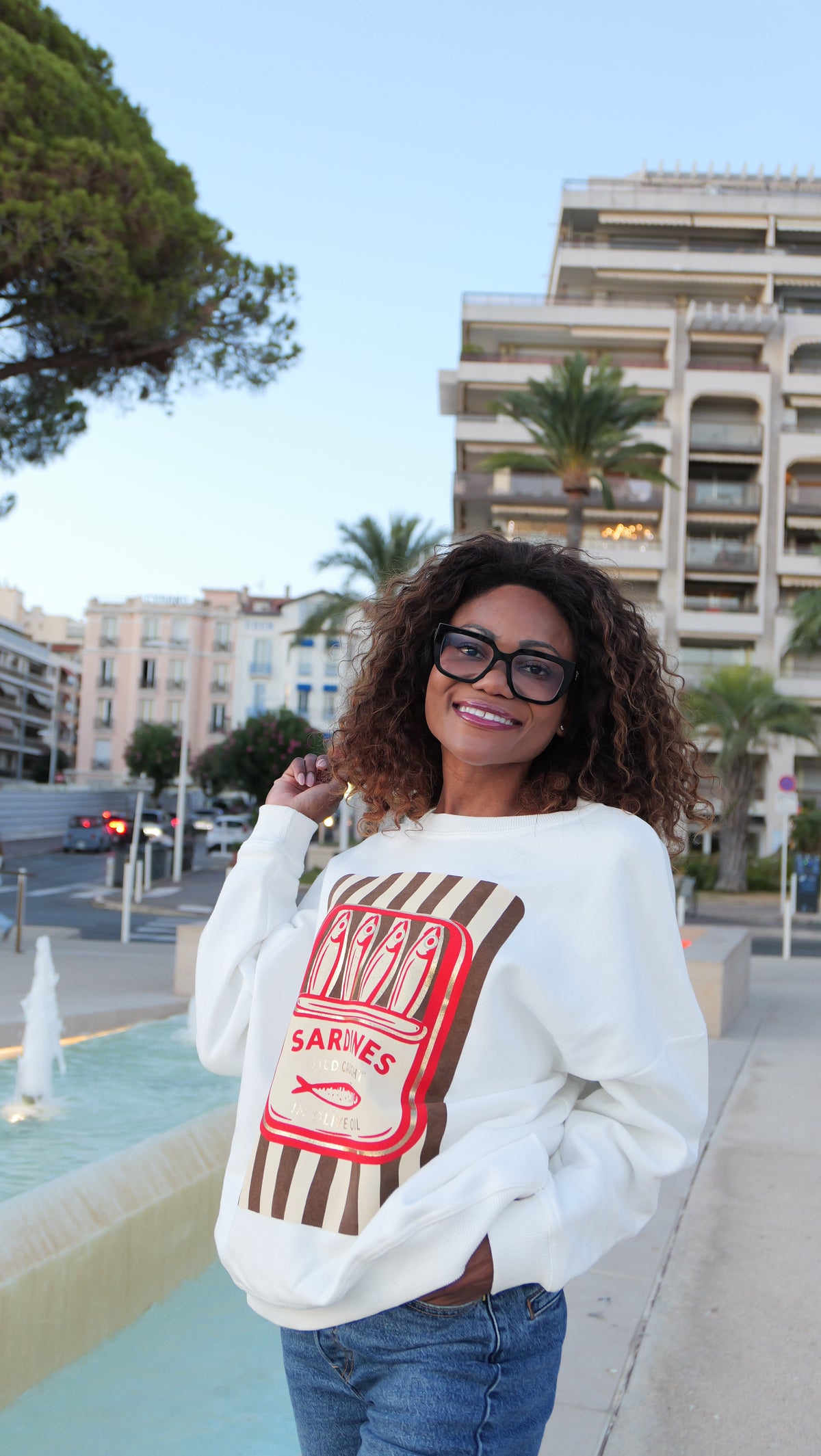 Sardine-print sweatshirt