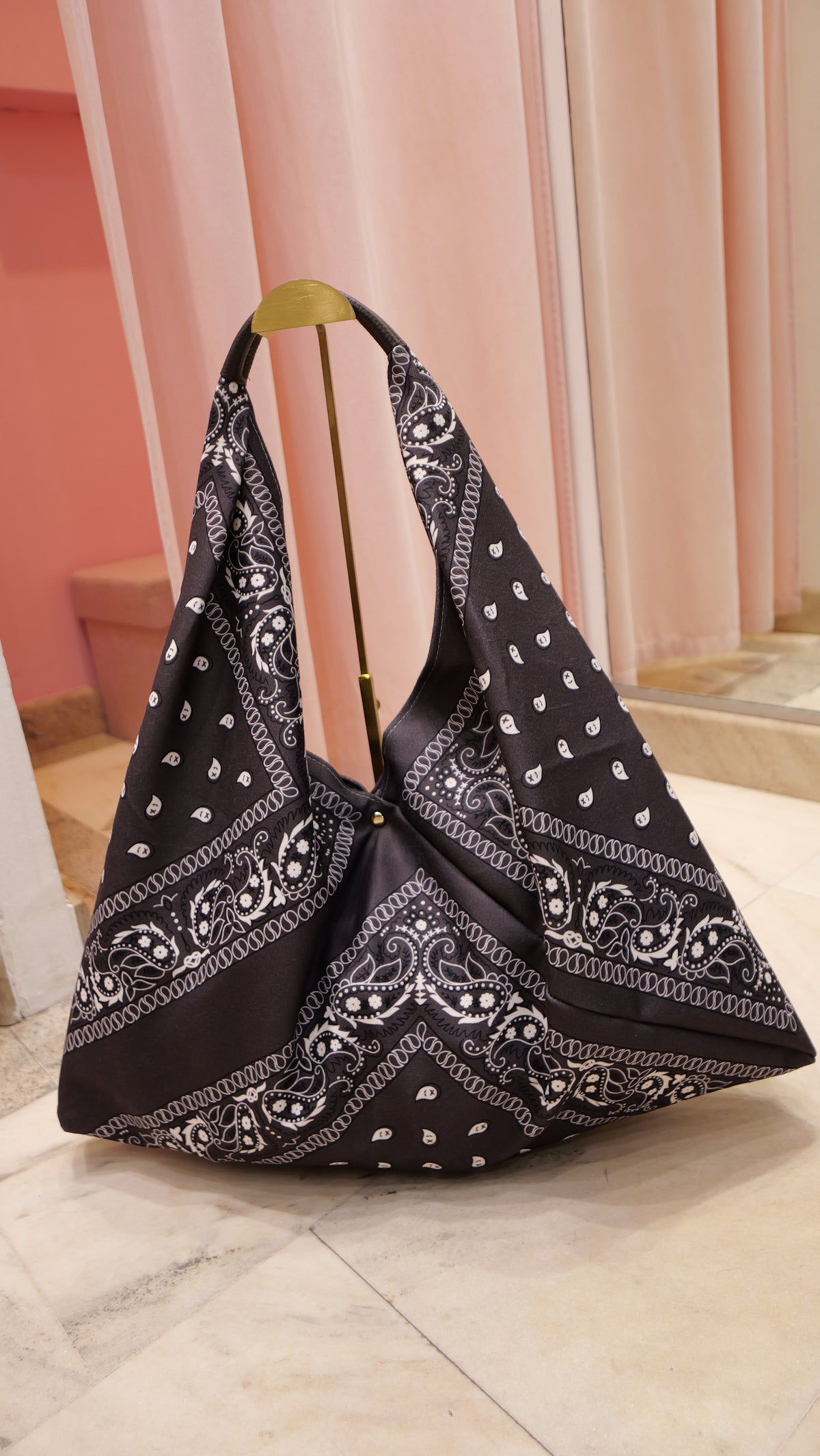 Chocolate bandana print tote bag