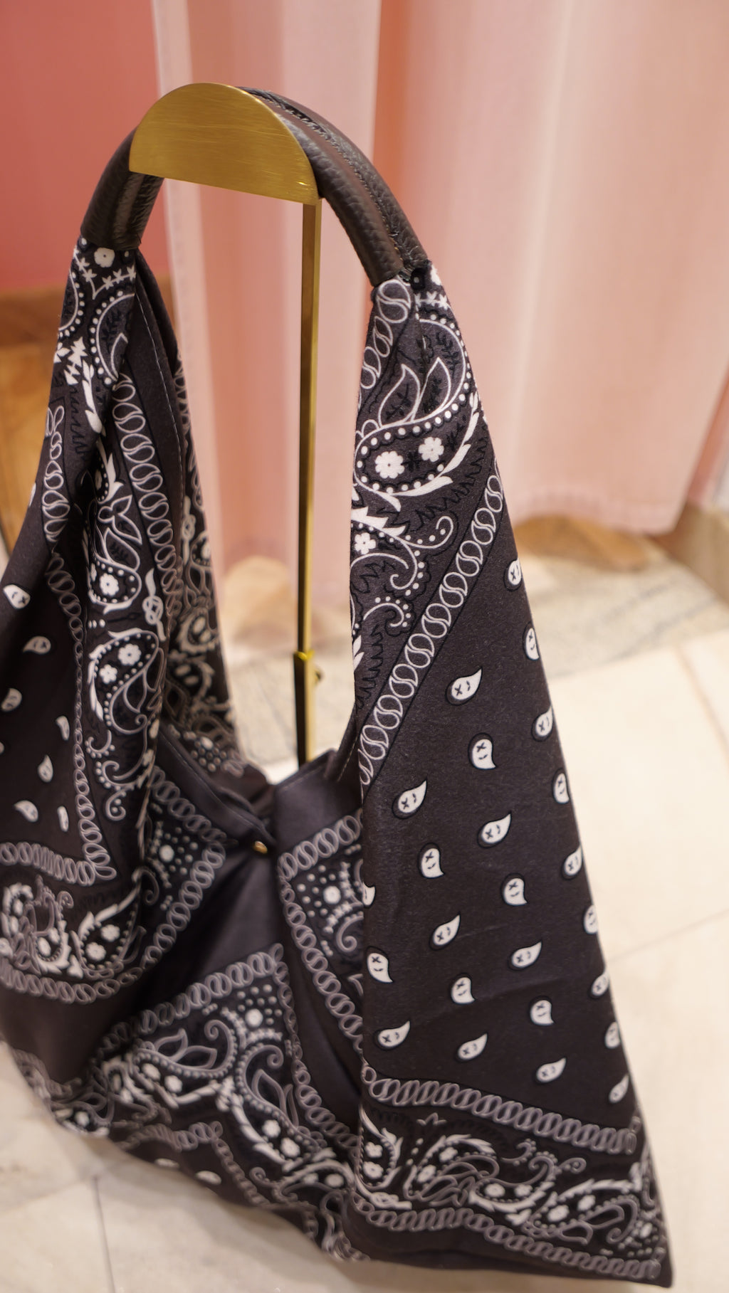 Chocolate bandana print tote bag