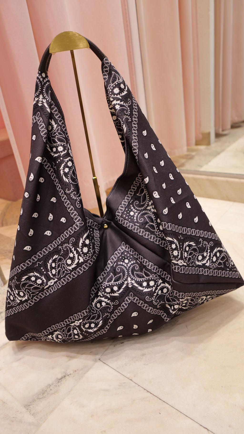 Chocolate bandana print tote bag