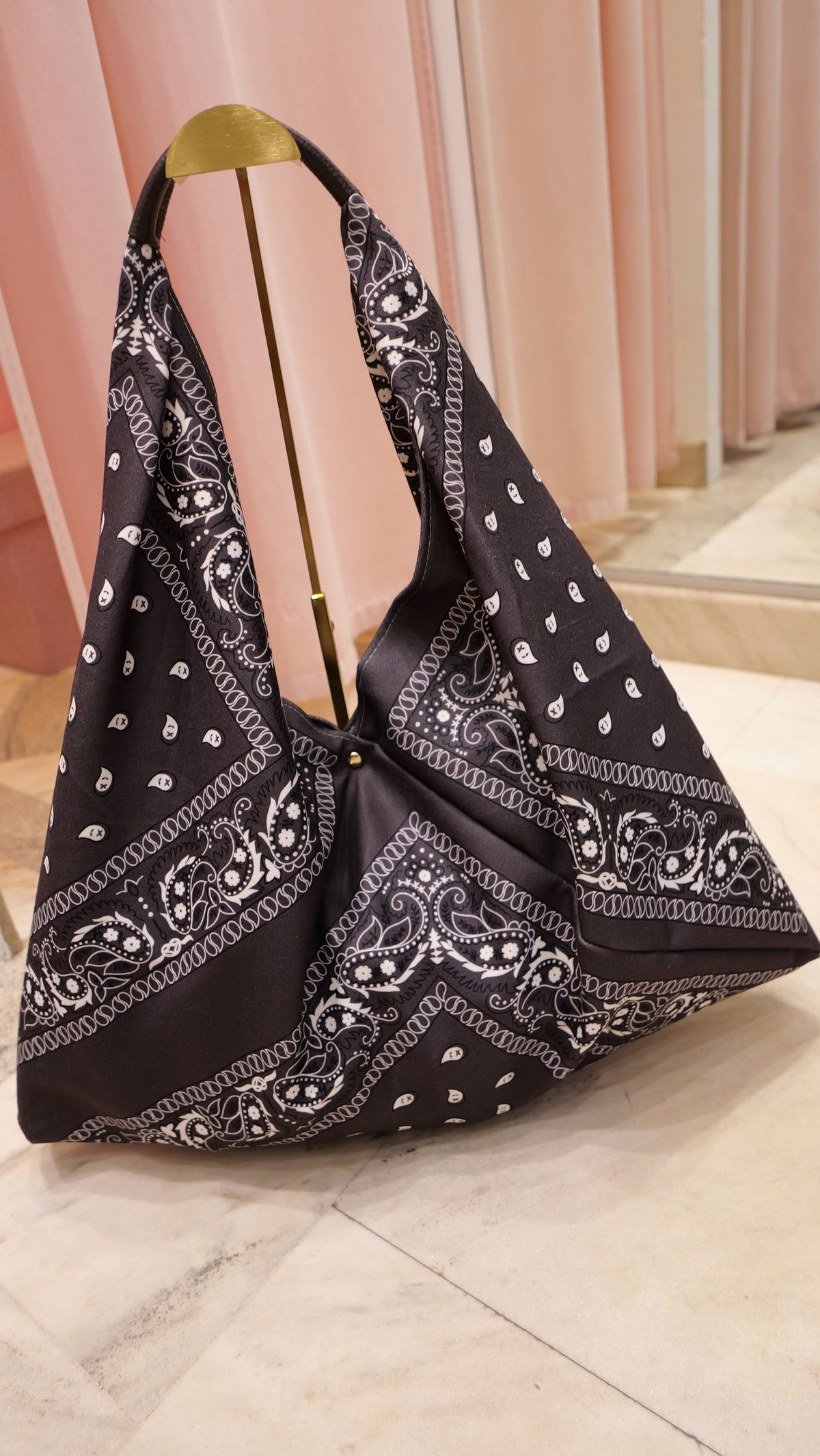 Chocolate bandana print tote bag