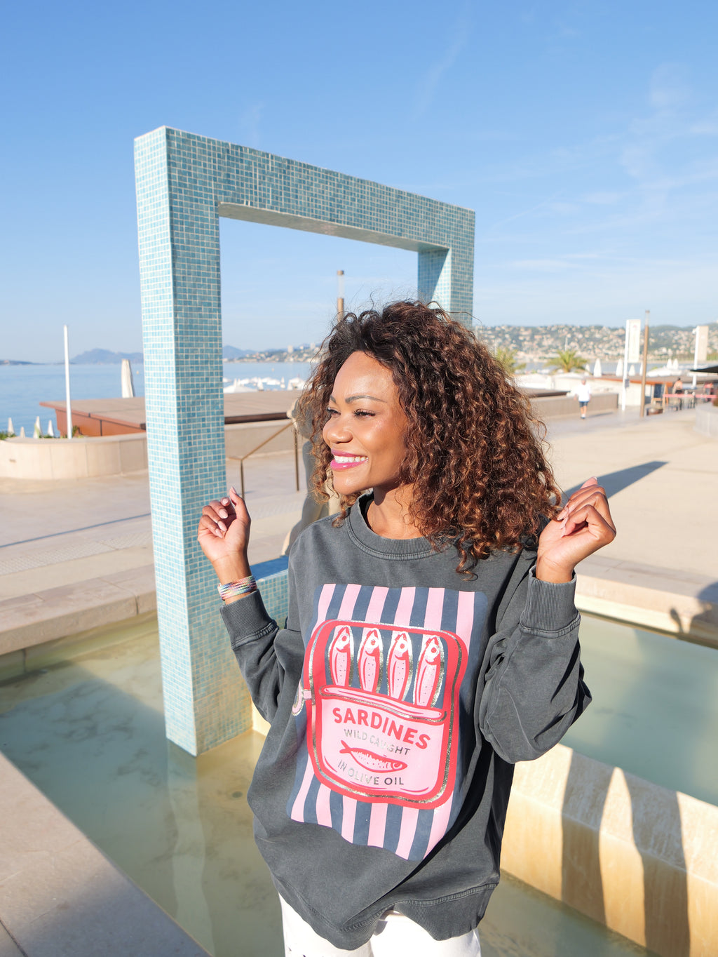 Sweat Oversize « Sardines » gris vintage