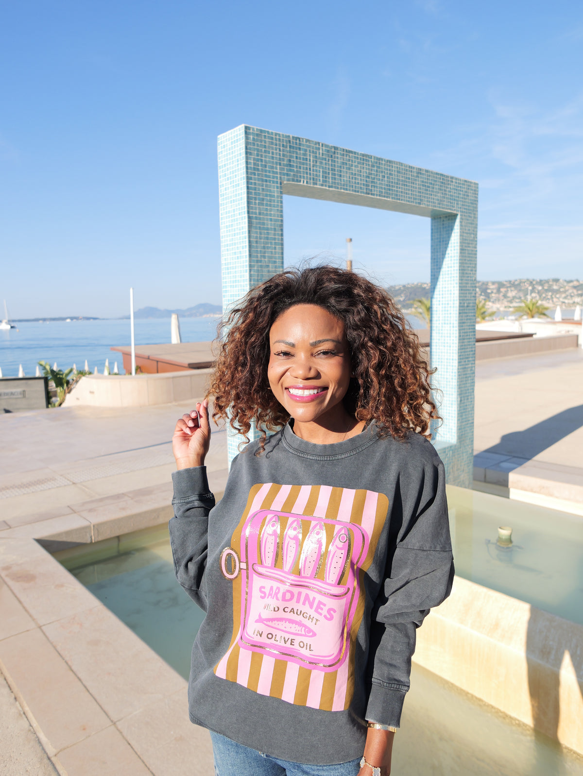 Sweat Oversize « Sardines » gris vintage