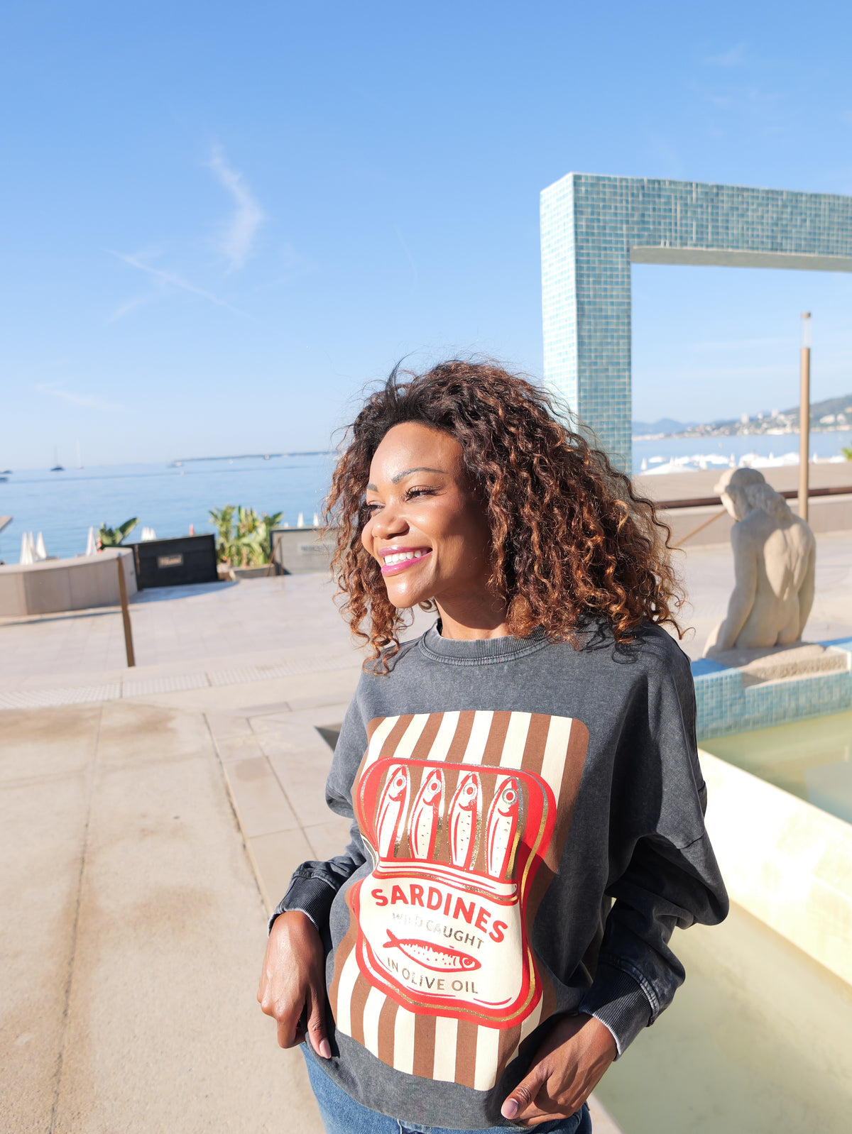 Sweat Oversize « Sardines » gris vintage