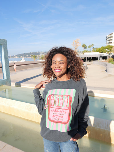 Sweat Oversize « Sardines » gris vintage