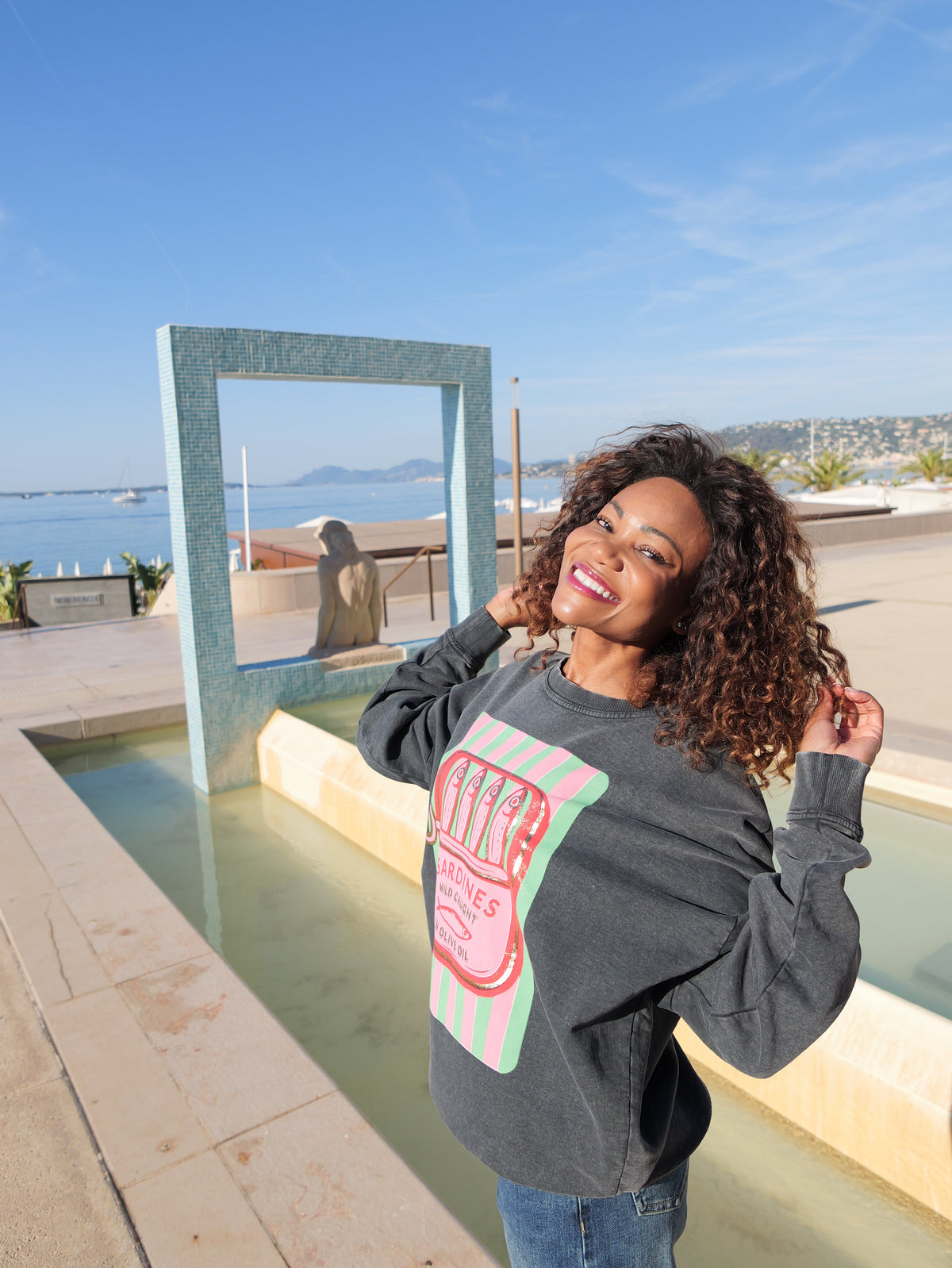 Sweat Oversize « Sardines » gris vintage