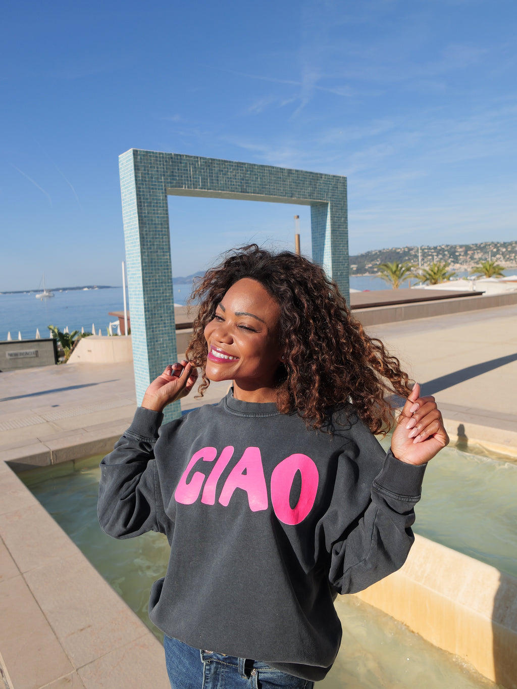 Sweat oversize gris vintage