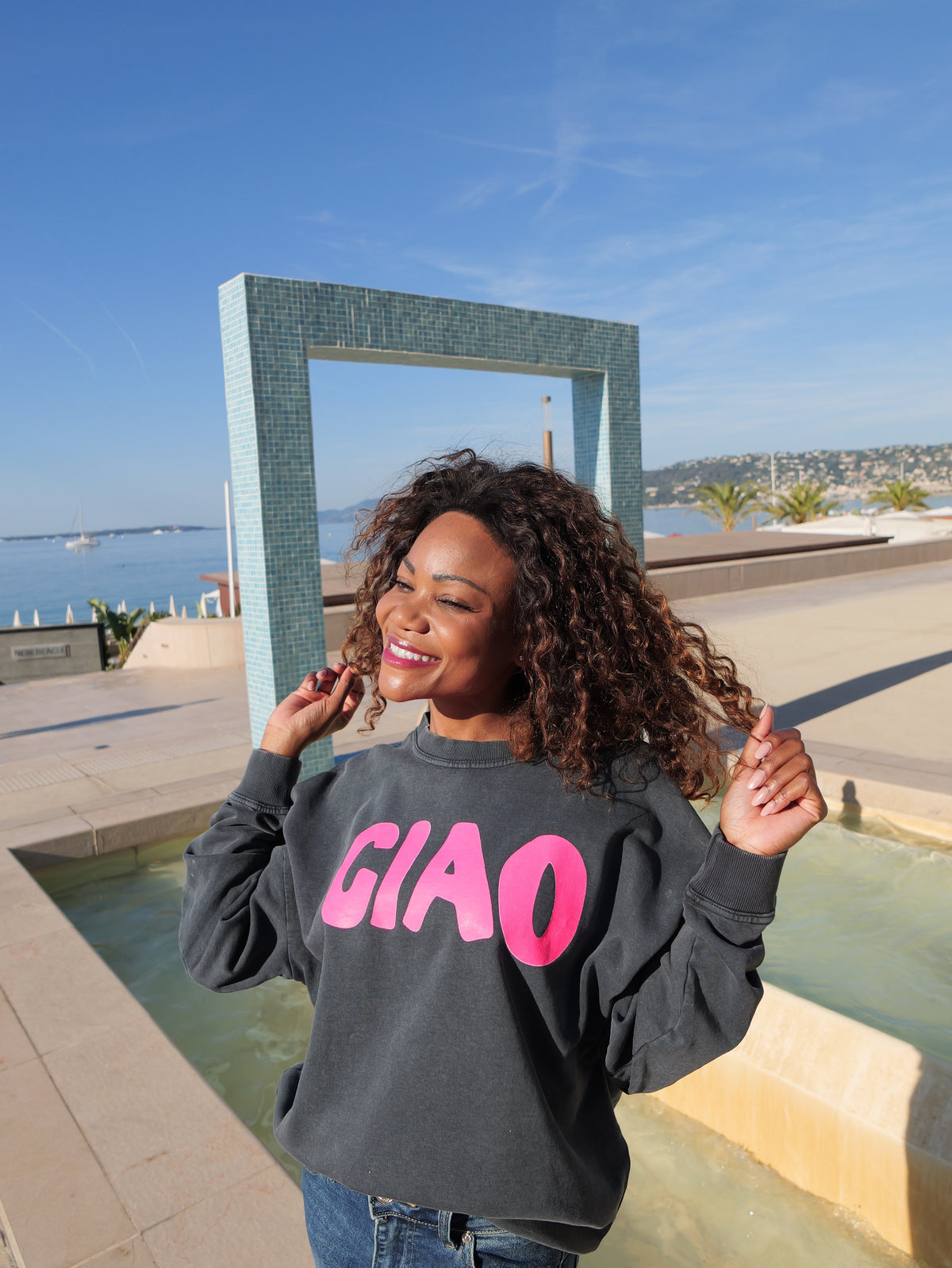 Sweat oversize gris vintage