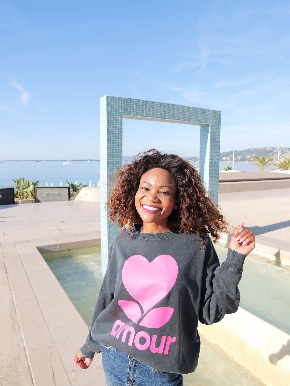 Sweat oversize gris vintage