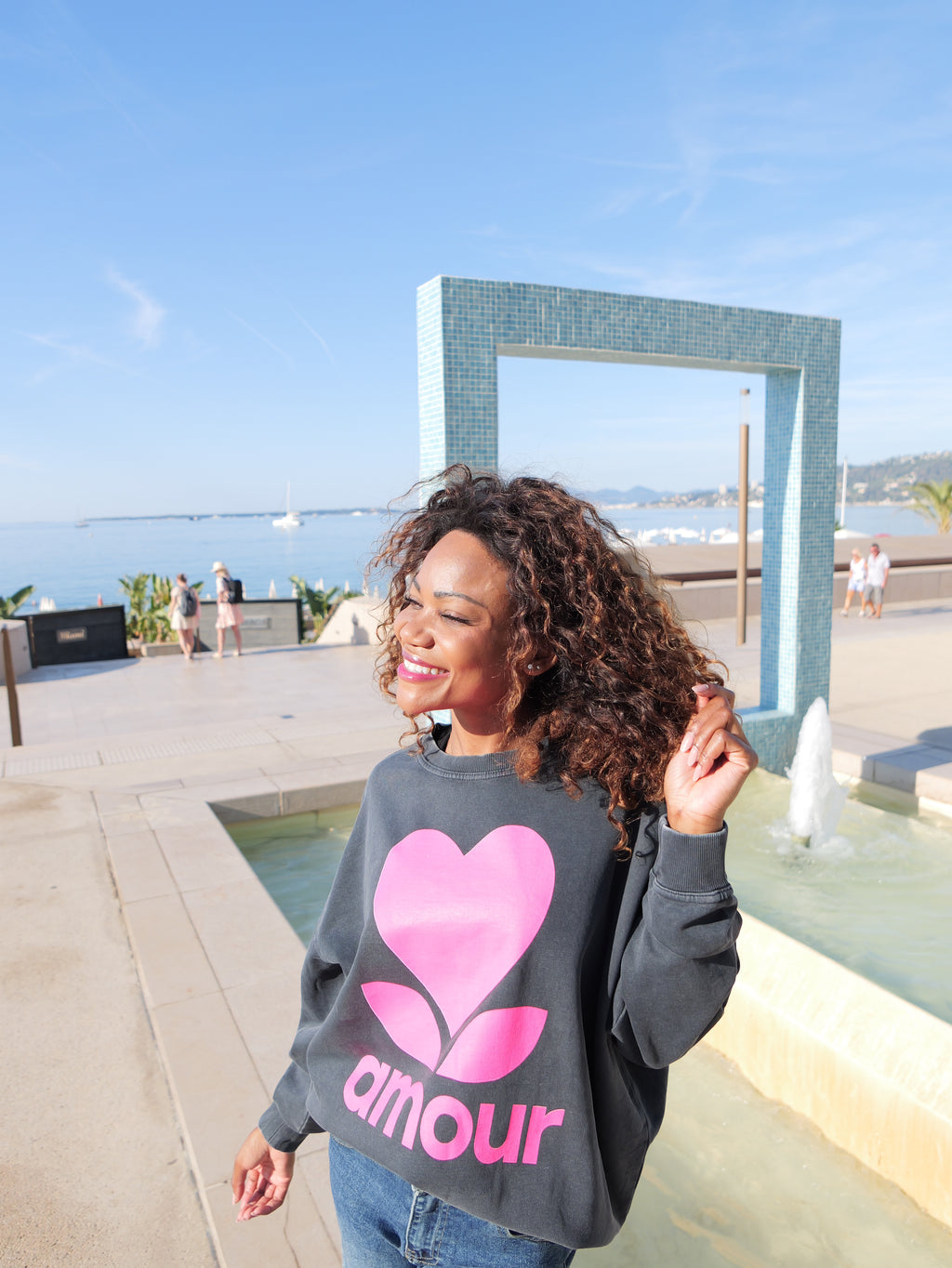 Sweat oversize gris vintage