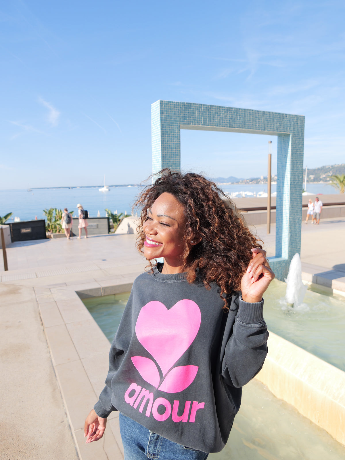 Sweat oversize gris vintage