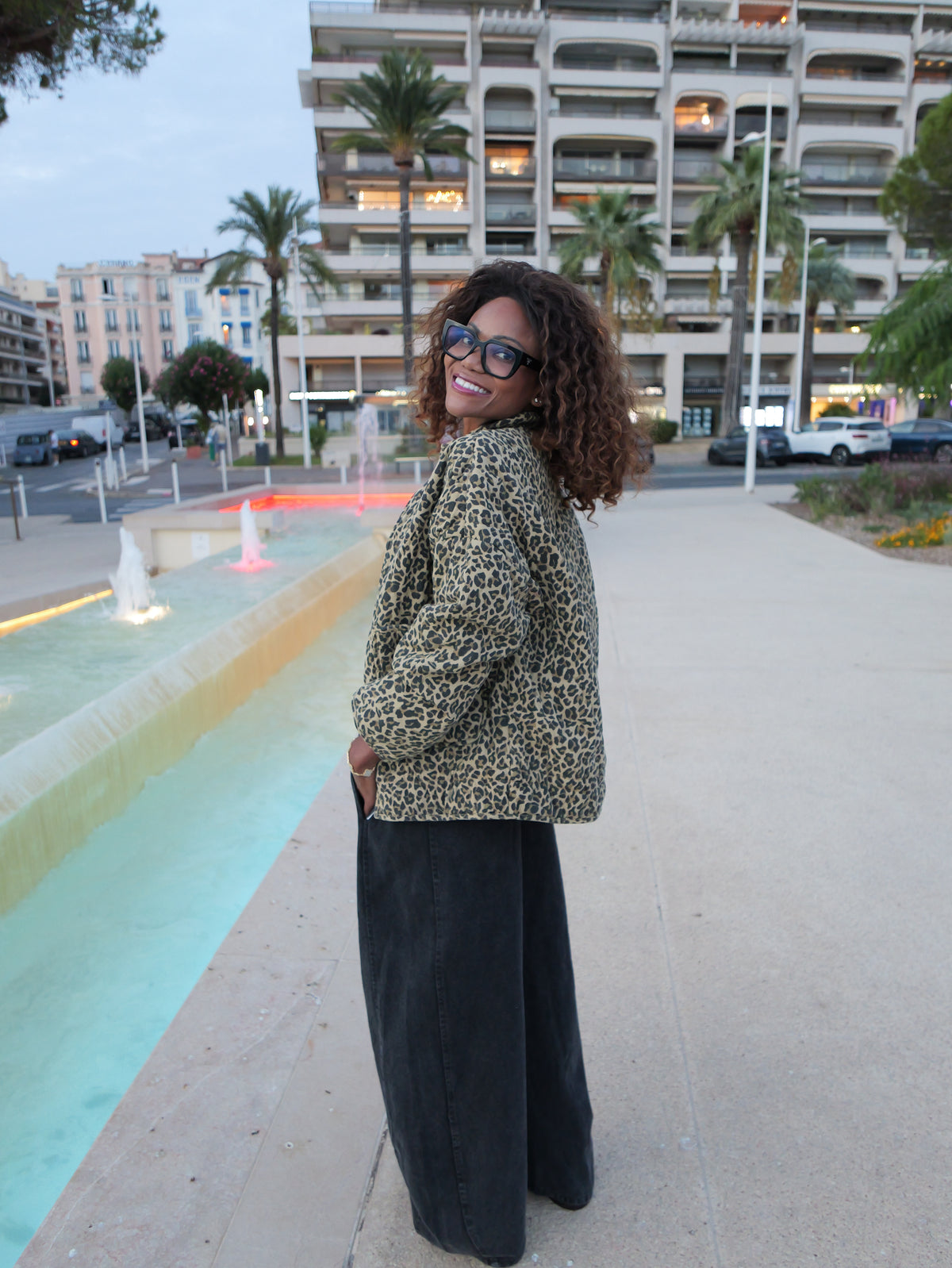 Leopard bomber jacket