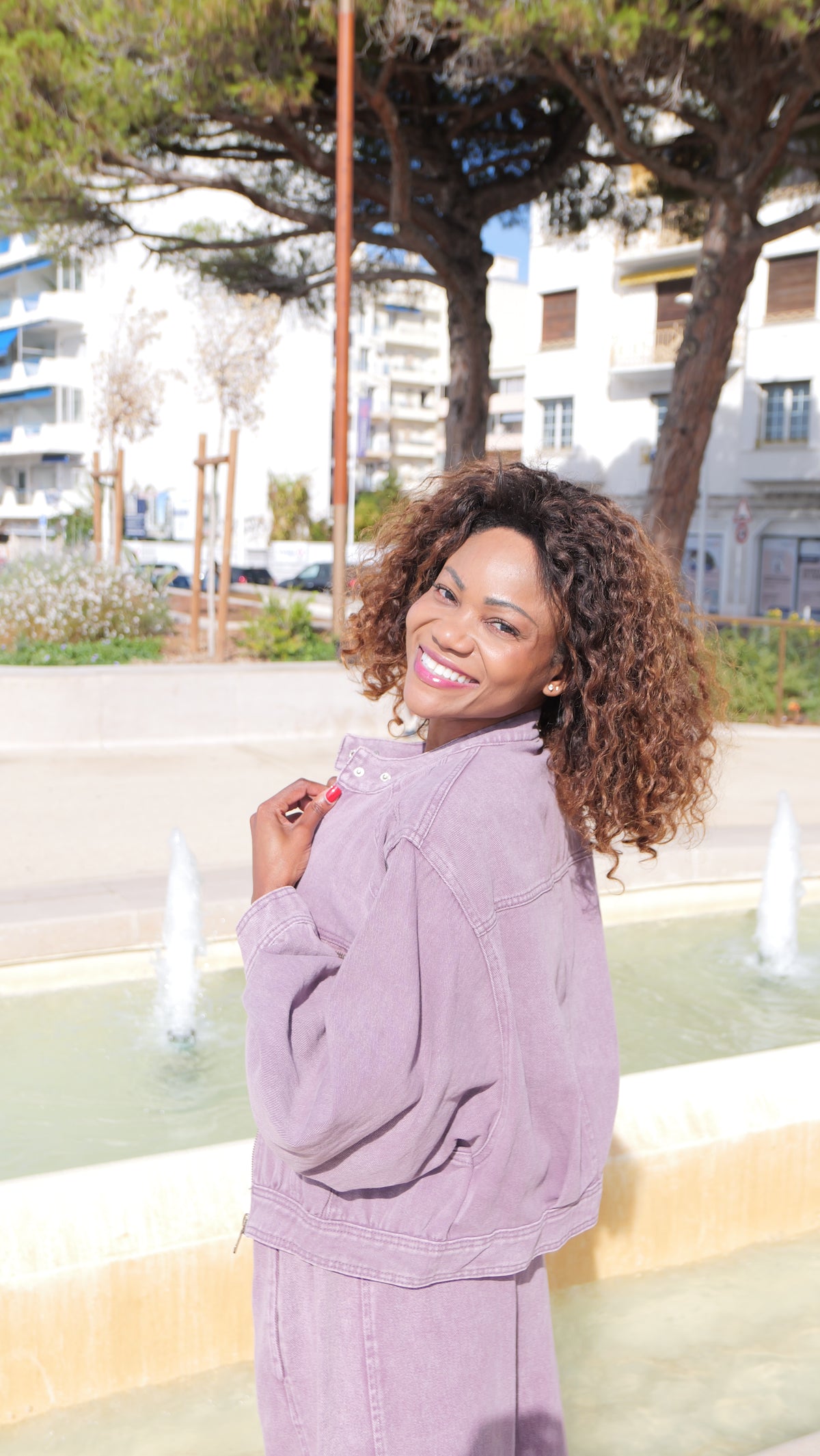 Plum denim jacket