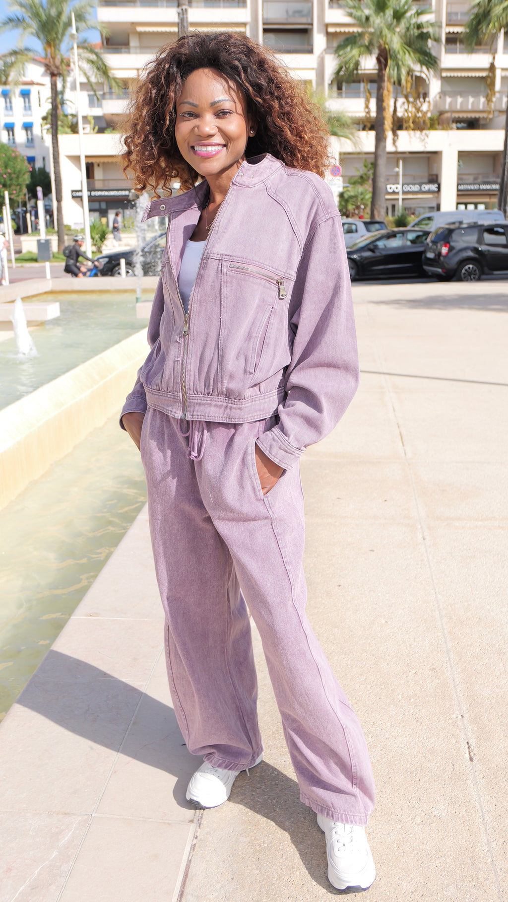 Plum denim jacket