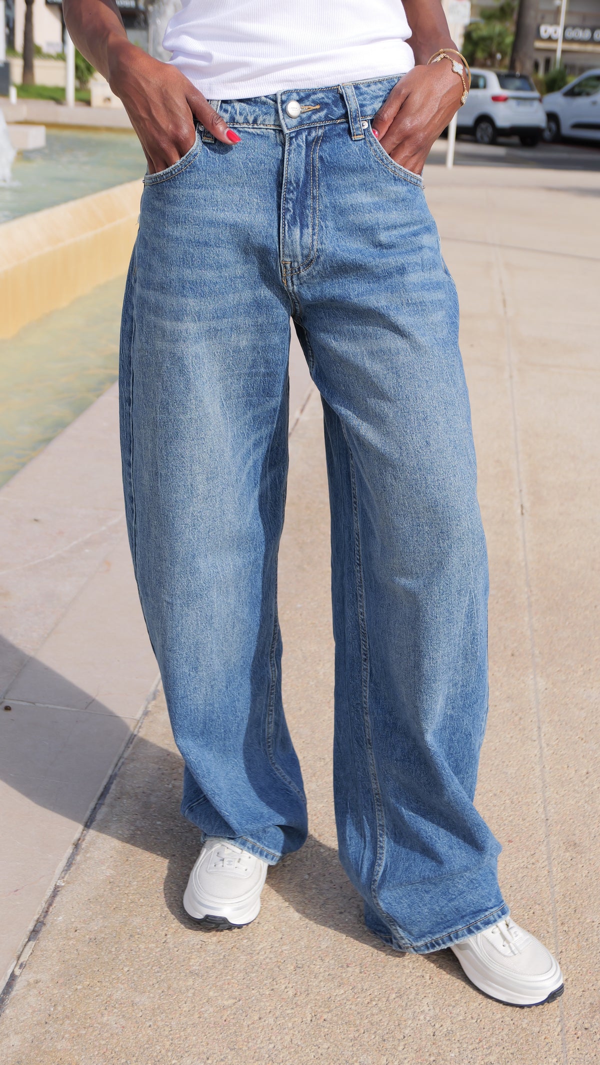 ENZA balloon jeans – Denim blue