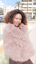 Faux shearling jacket – Beige