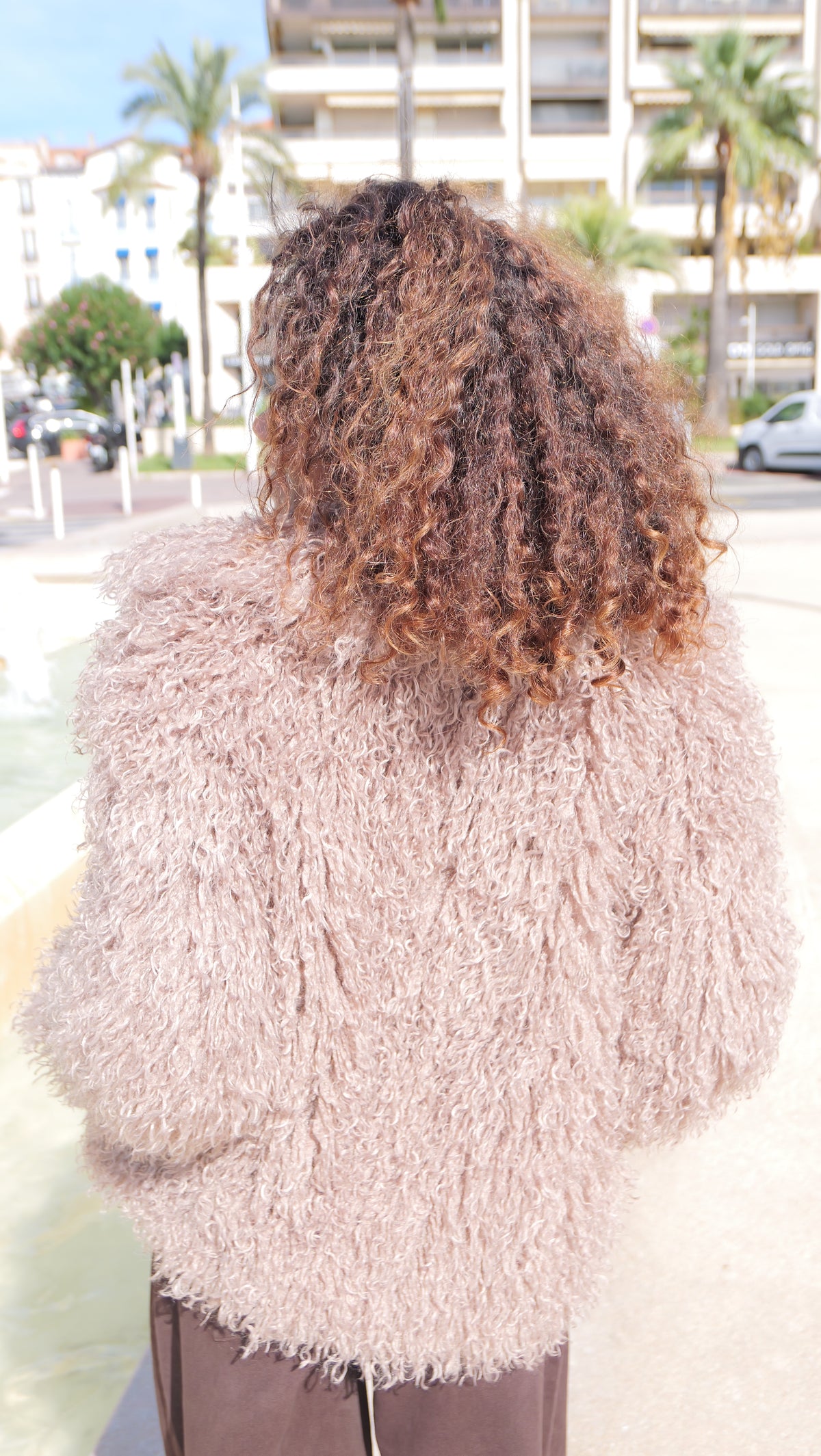 Faux shearling jacket – Beige