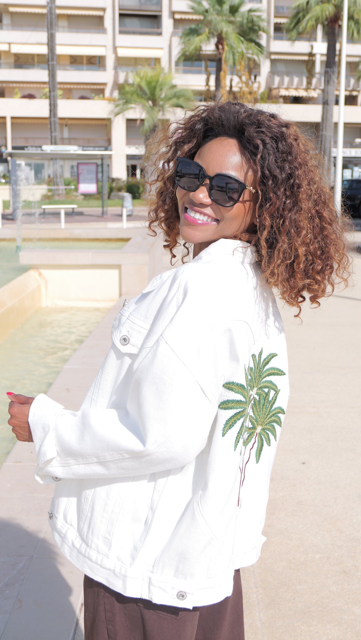 Veste Palmier Écru – Tropical Chic 🌴