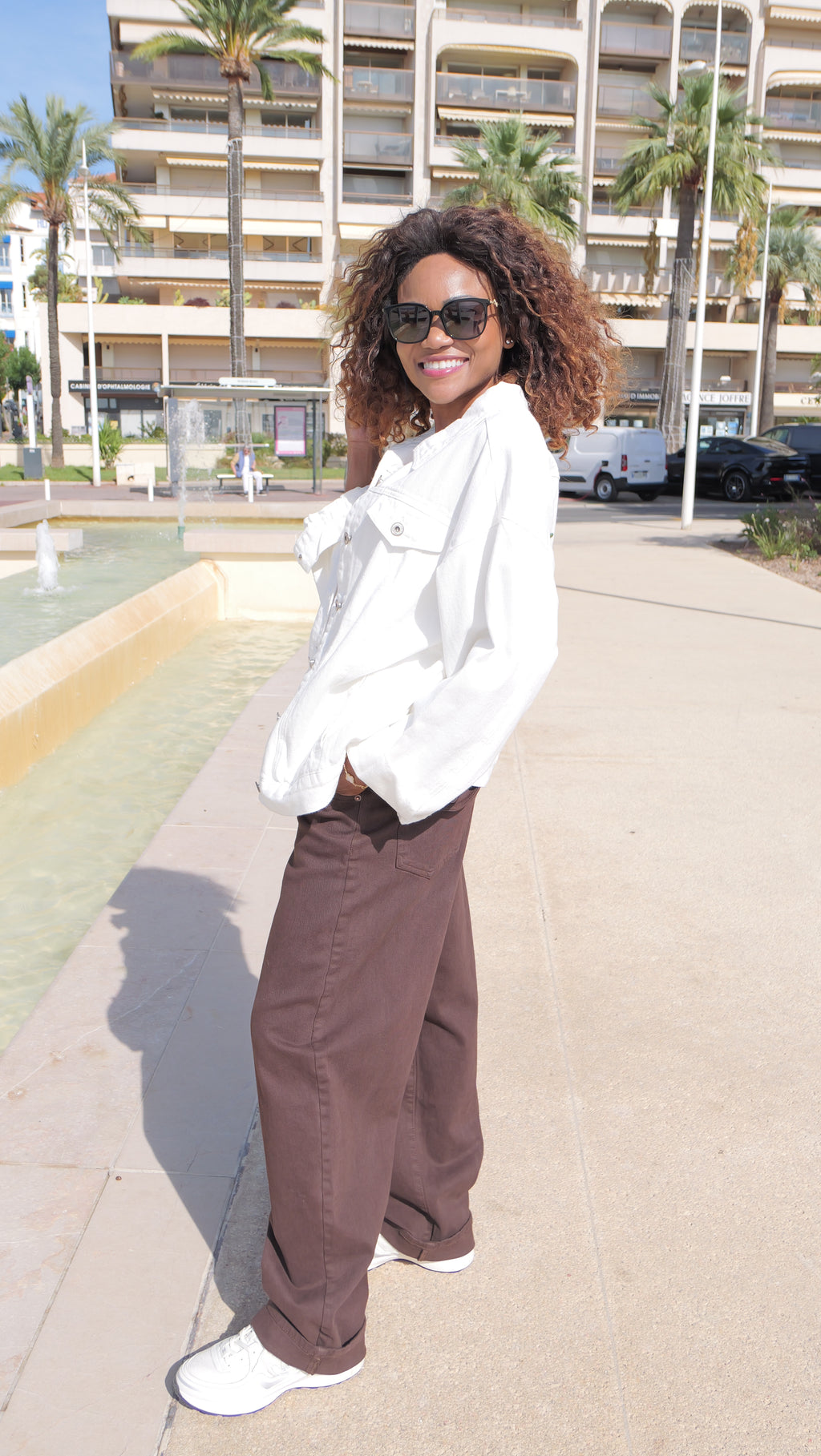 Veste Palmier Écru – Tropical Chic 🌴