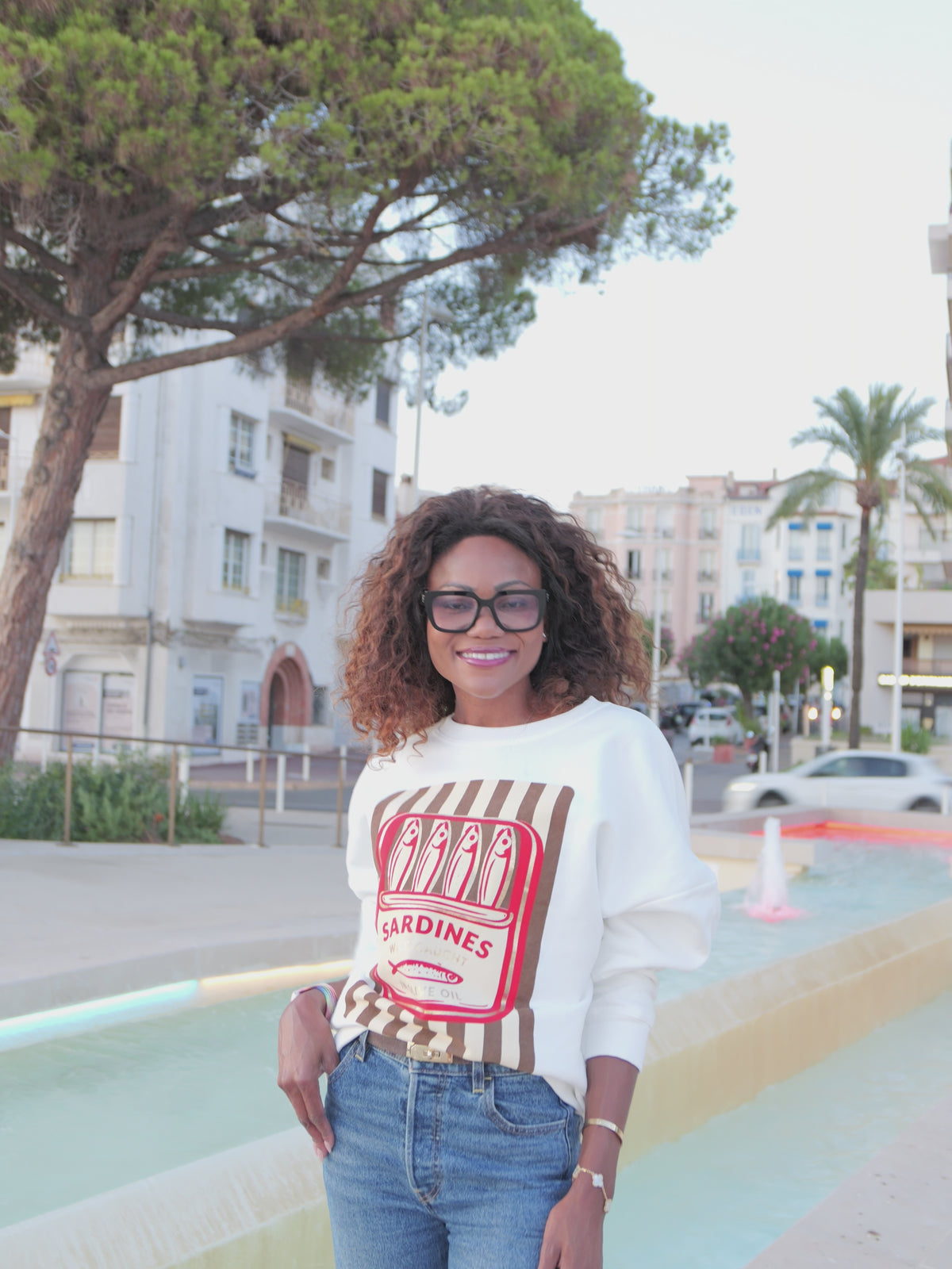Sardine-print sweatshirt
